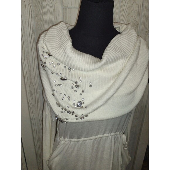Victoria Secret Women's Sweater Dress Rhinestone Sparkle Cowl Neck Sz M - Picture 6 of 13